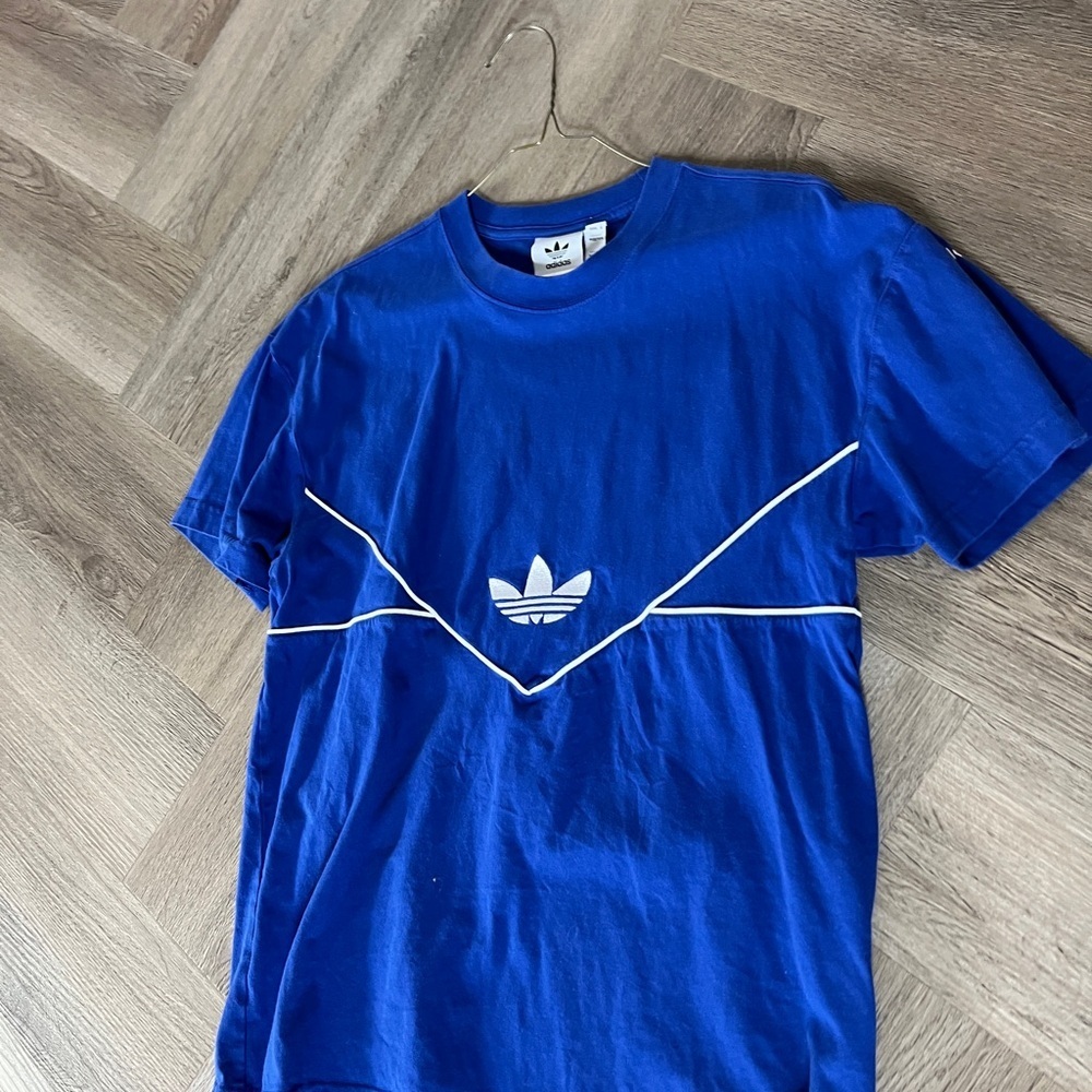 Adidas Blue T-Shirt with White Accents